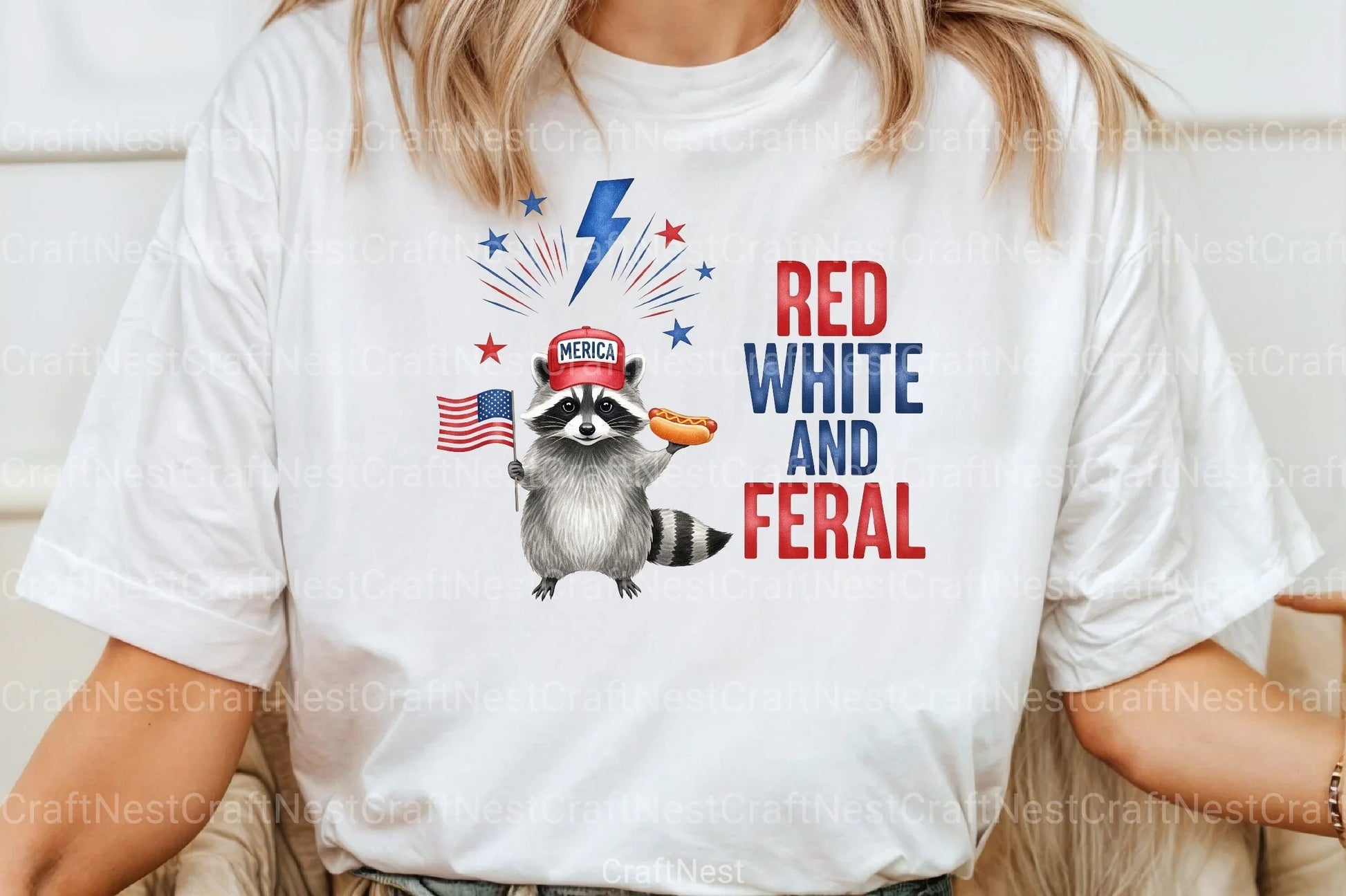Red White and Feral: 4th of July Raccoon Clipart Bundle - CraftNest - Digital Crafting and Art