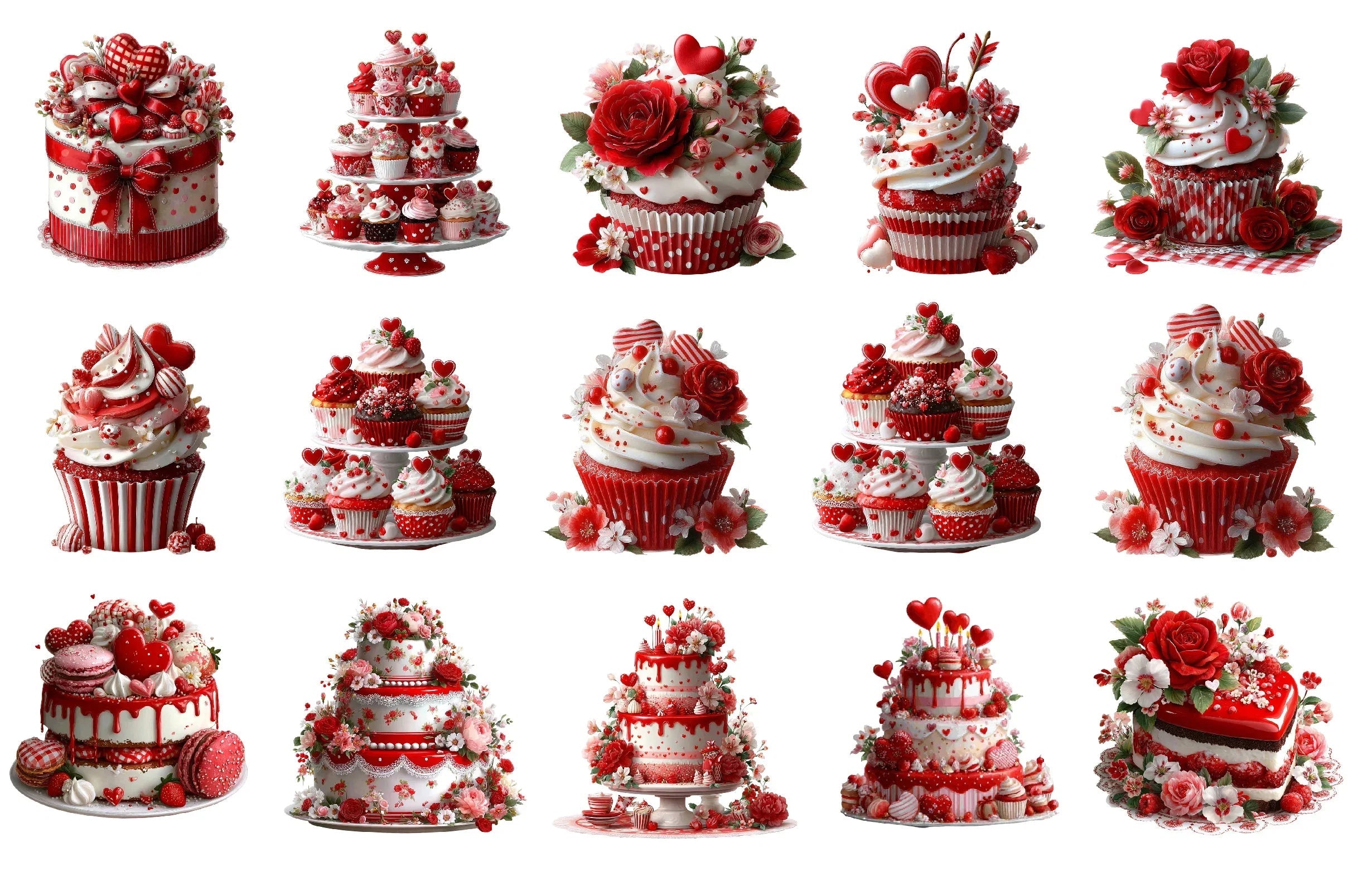 Valentine Gift Cake Clipart Bundle - CraftNest - Digital Crafting and Art