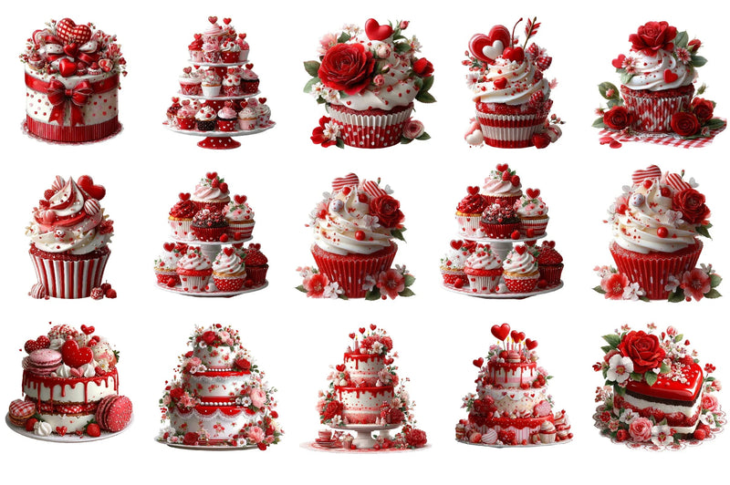 Valentine Gift Cake Clipart Bundle - CraftNest - Digital Crafting and Art