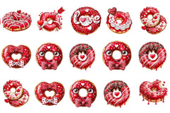 Valentine Donut Clipart Bundle - CraftNest - Digital Crafting and Art