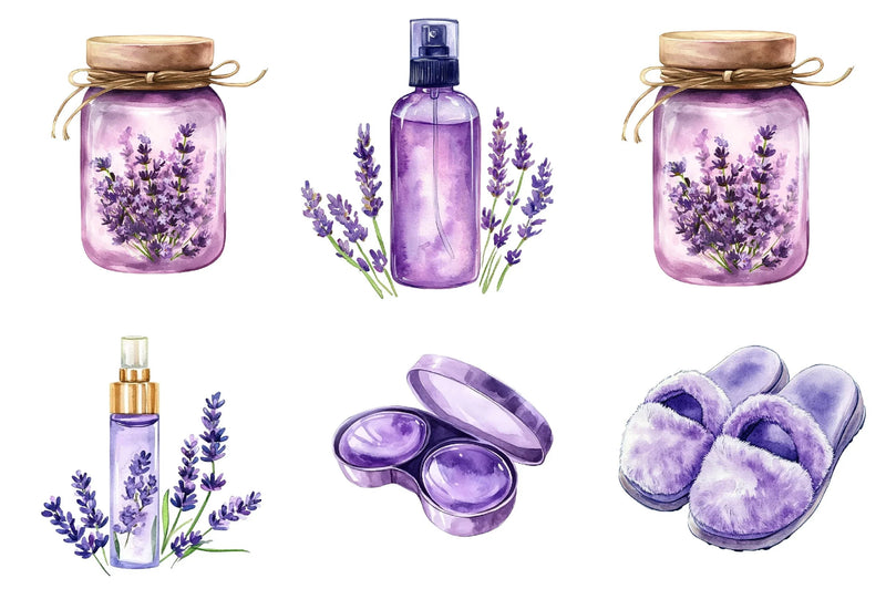 Lavender Pamper Time Clipart Bundle - CraftNest - Digital Crafting and Art