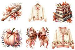 Cute Coquette Autumn Clipart Bundle - CraftNest - Digital Crafting and Art
