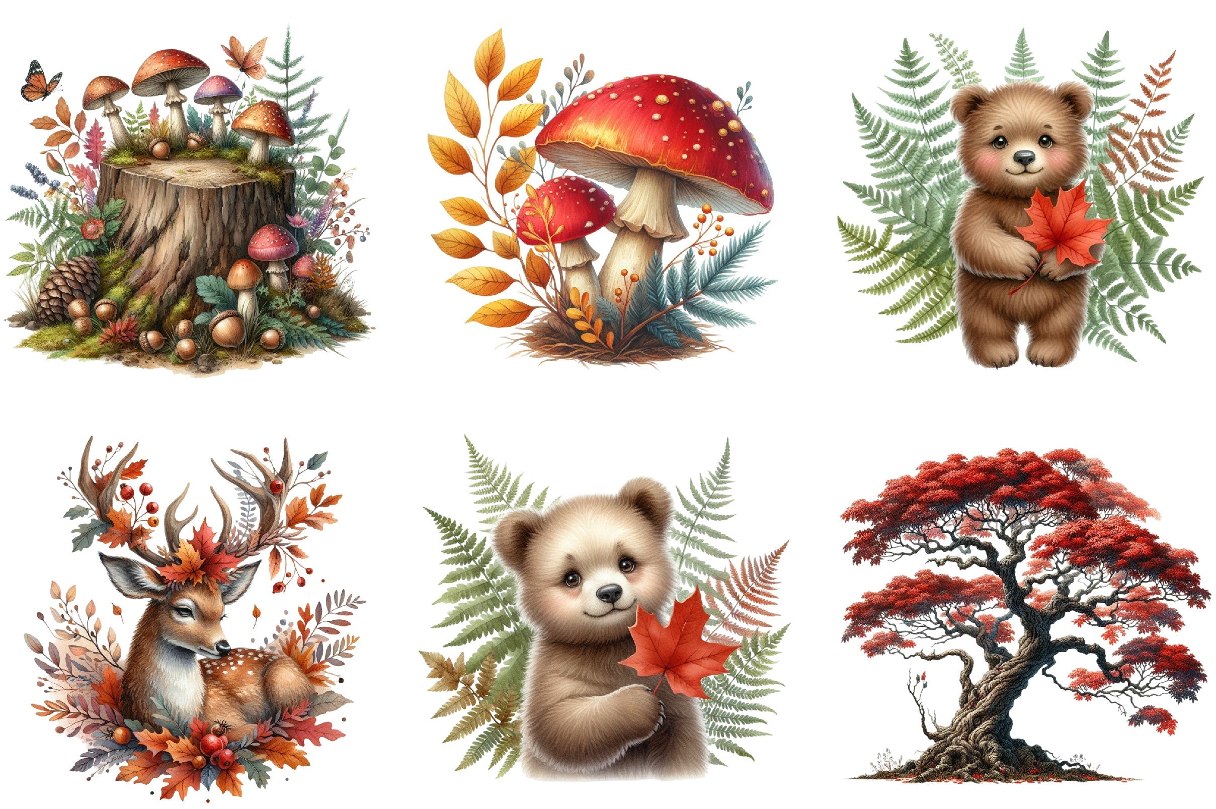 Autumn Forest Clipart Bundle