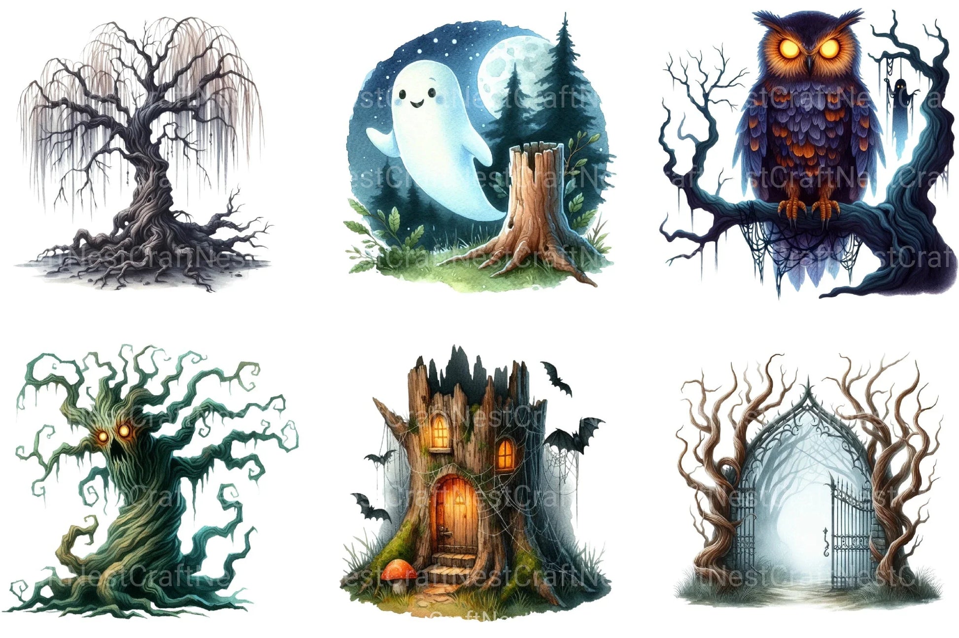 Haunted Forests Clipart Bundle - CraftNest - Digital Crafting and Art