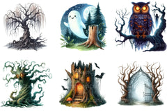 Haunted Forests Clipart Bundle - CraftNest - Digital Crafting and Art