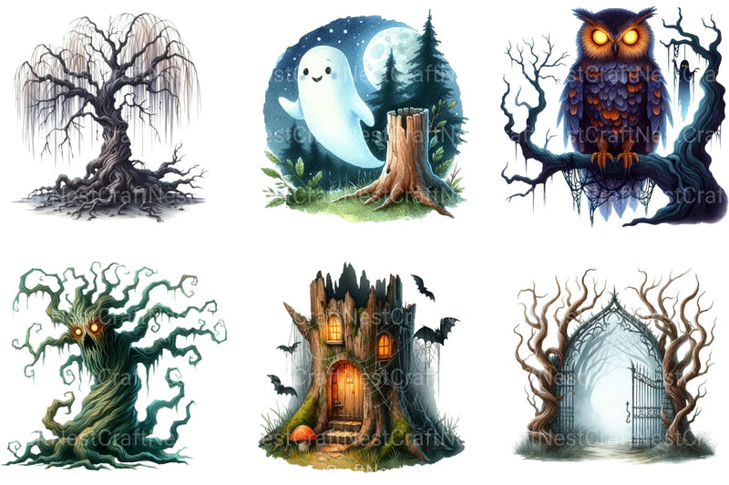 Haunted Forests Clipart Bundle - CraftNest - Digital Crafting and Art