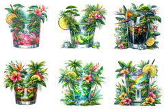 Tropical Cocktails Clipart Bundle - CraftNest - Digital Crafting and Art