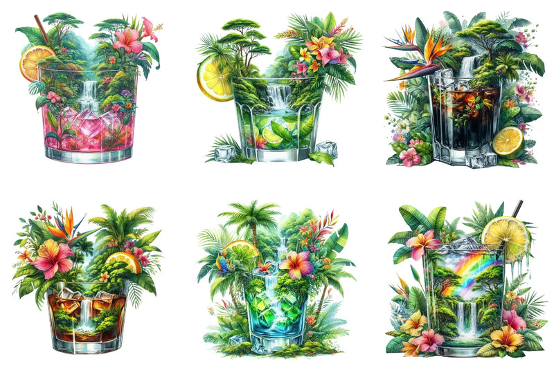 Tropical Cocktails Clipart Bundle - CraftNest - Digital Crafting and Art