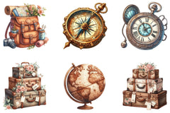 Vintage Travel Clipart Bundle - CraftNest - Digital Crafting and Art