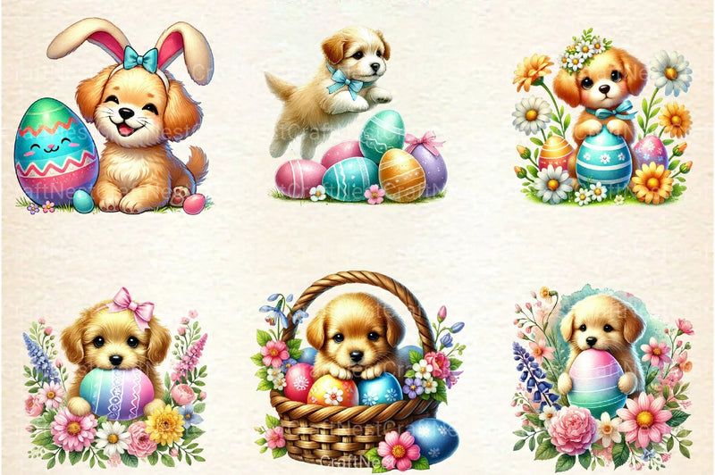 Easter Dogs Clipart Bundle 99 - CraftNest - Digital Crafting and Art