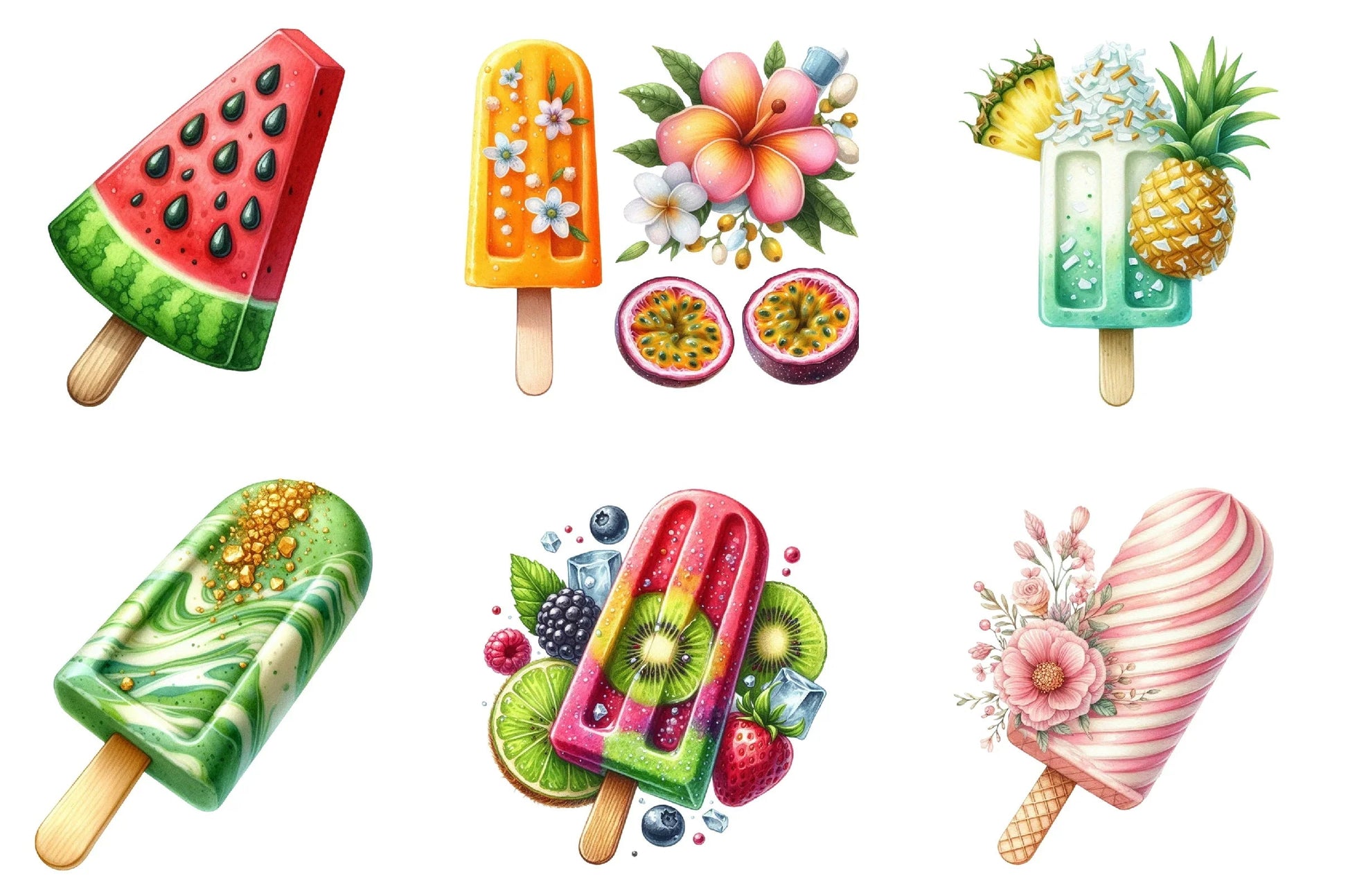 Summer Popsicle Ice Cream Clipart Bundle - CraftNest - Digital Crafting and Art