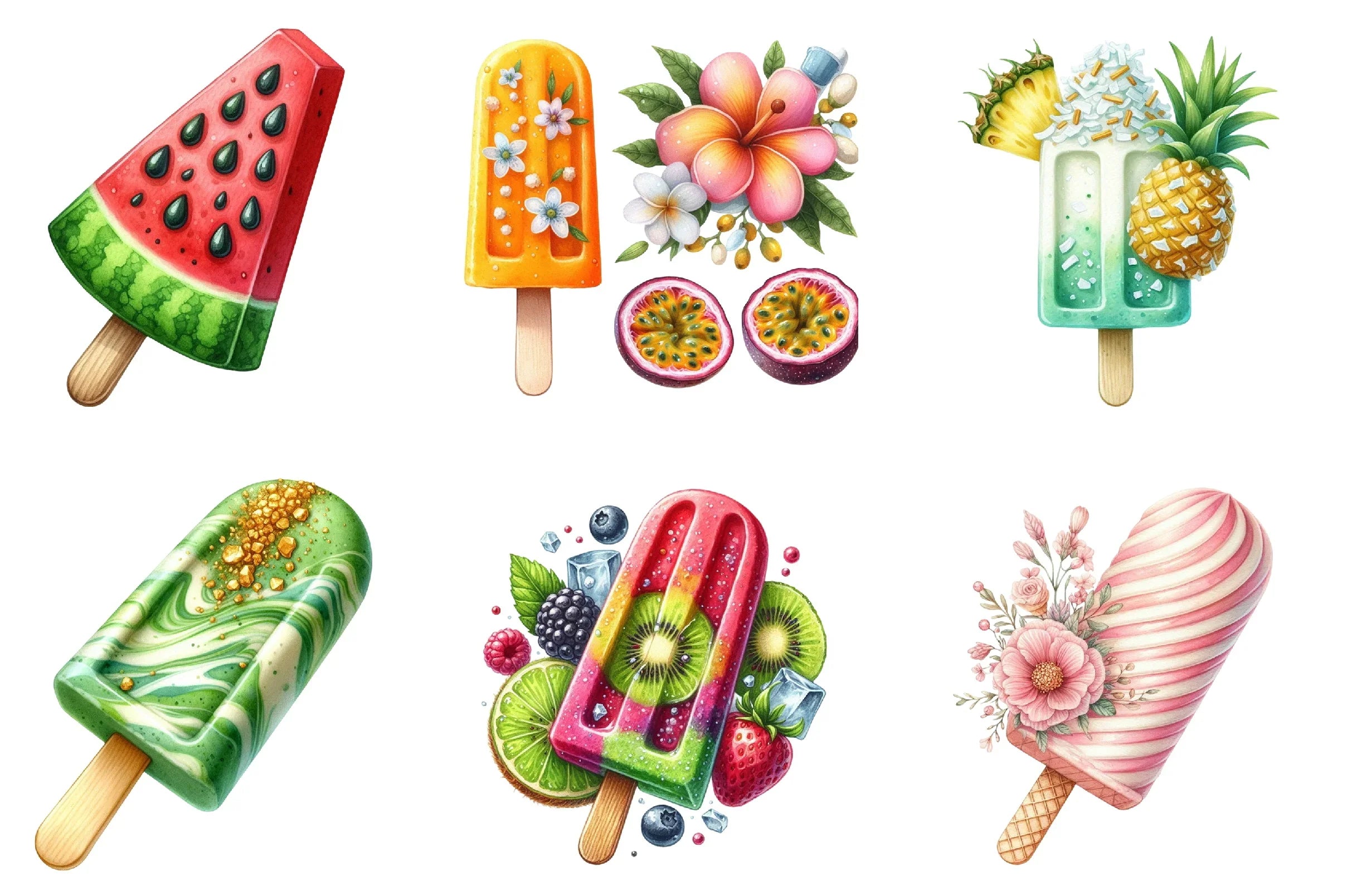 Summer Popsicle Ice Cream Clipart Bundle - CraftNest - Digital Crafting and Art