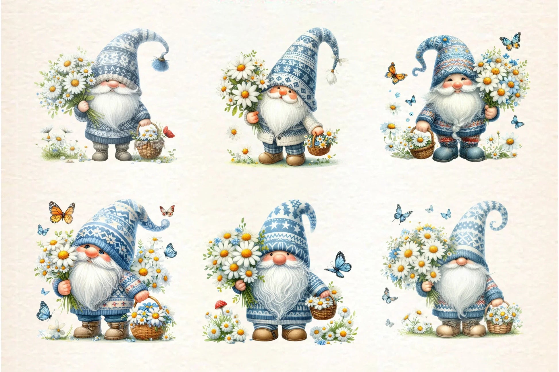 Daisy Gnome Clipart Bundle - CraftNest - Digital Crafting and Art