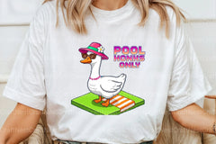 Blocky Style Funny Summer Goose Clipart Bundle 5 - CraftNest - Digital Crafting and Art