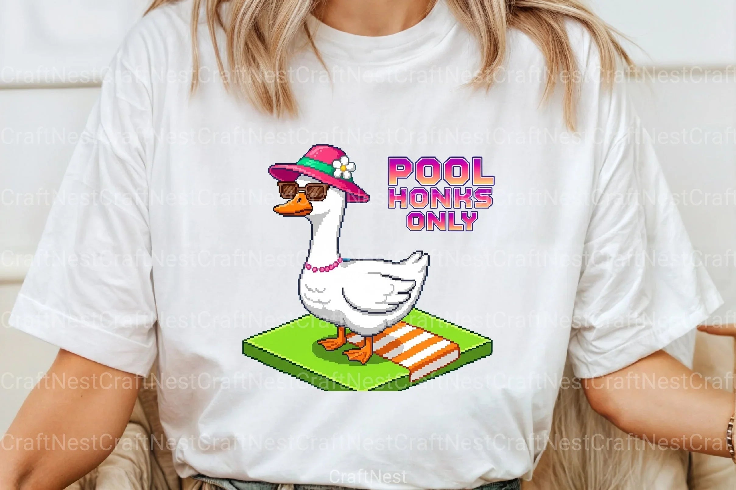 Blocky Style Funny Summer Goose Clipart Bundle 5 - CraftNest - Digital Crafting and Art