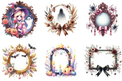 Coquette Fall Halloween Frame Clipart Bundle - CraftNest - Digital Crafting and Art
