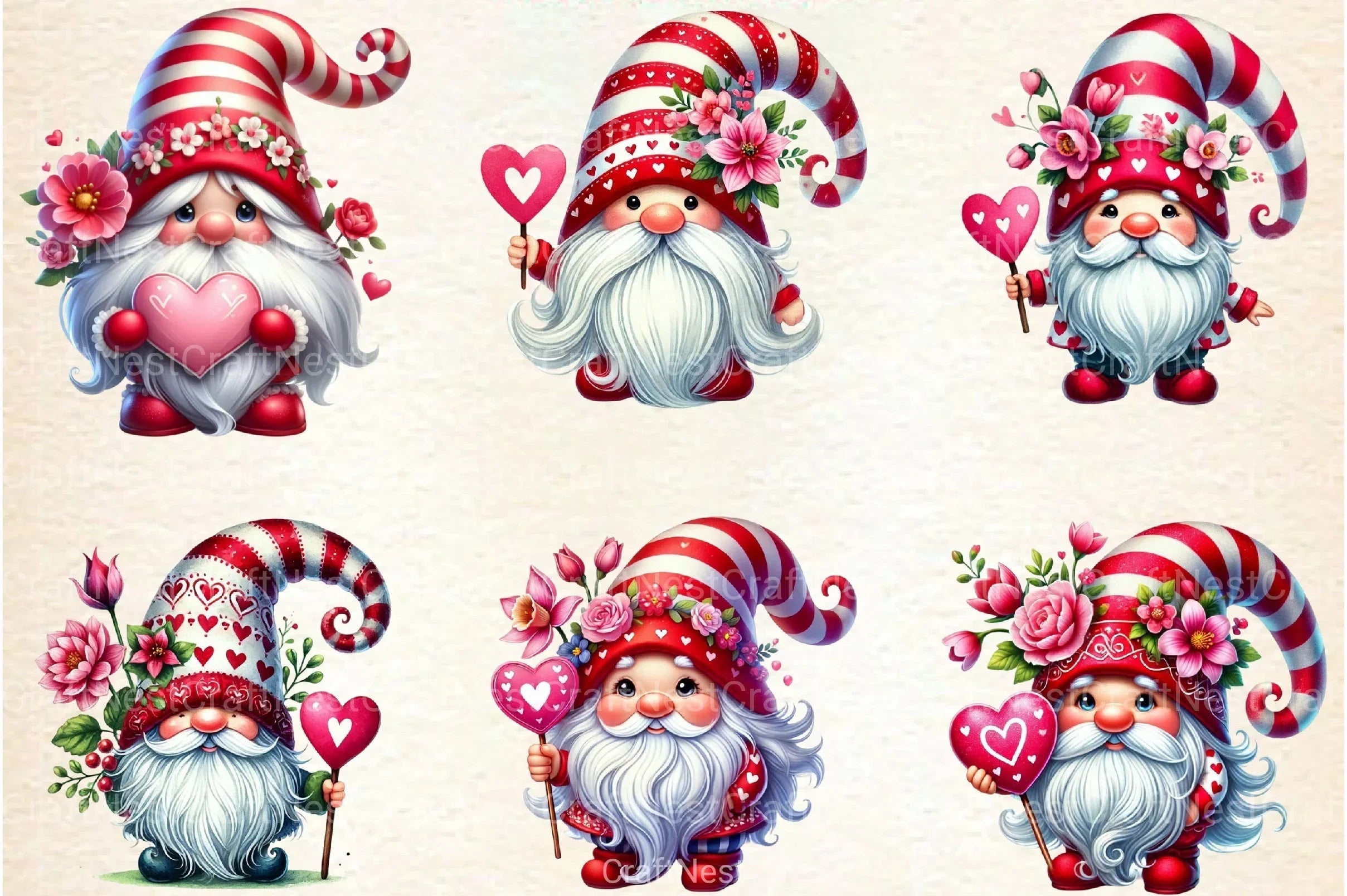 Valentine's Gnome Clipart Bundle - CraftNest - Digital Crafting and Art