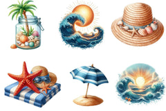 Summer Coastal Clipart Bundle - CraftNest - Digital Crafting and Art