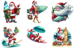 Christmas Santa Surfboard Clipart Bundle 99 - CraftNest - Digital Crafting and Art