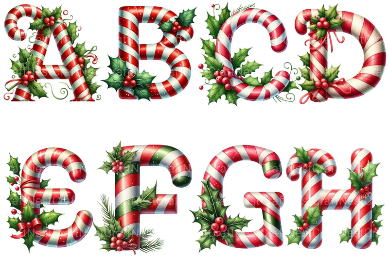 Christmas Alphabet Clipart Bundle 8 - CraftNest - Digital Crafting and Art