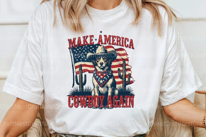 Patriotic 4th of July Cowboy Dog Clipart Bundle - CraftNest - Digital Crafting and Art