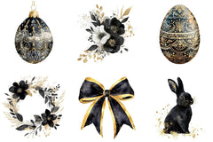 Luxury Black Easter Glitter Clipart Bundle - CraftNest - Digital Crafting and Art