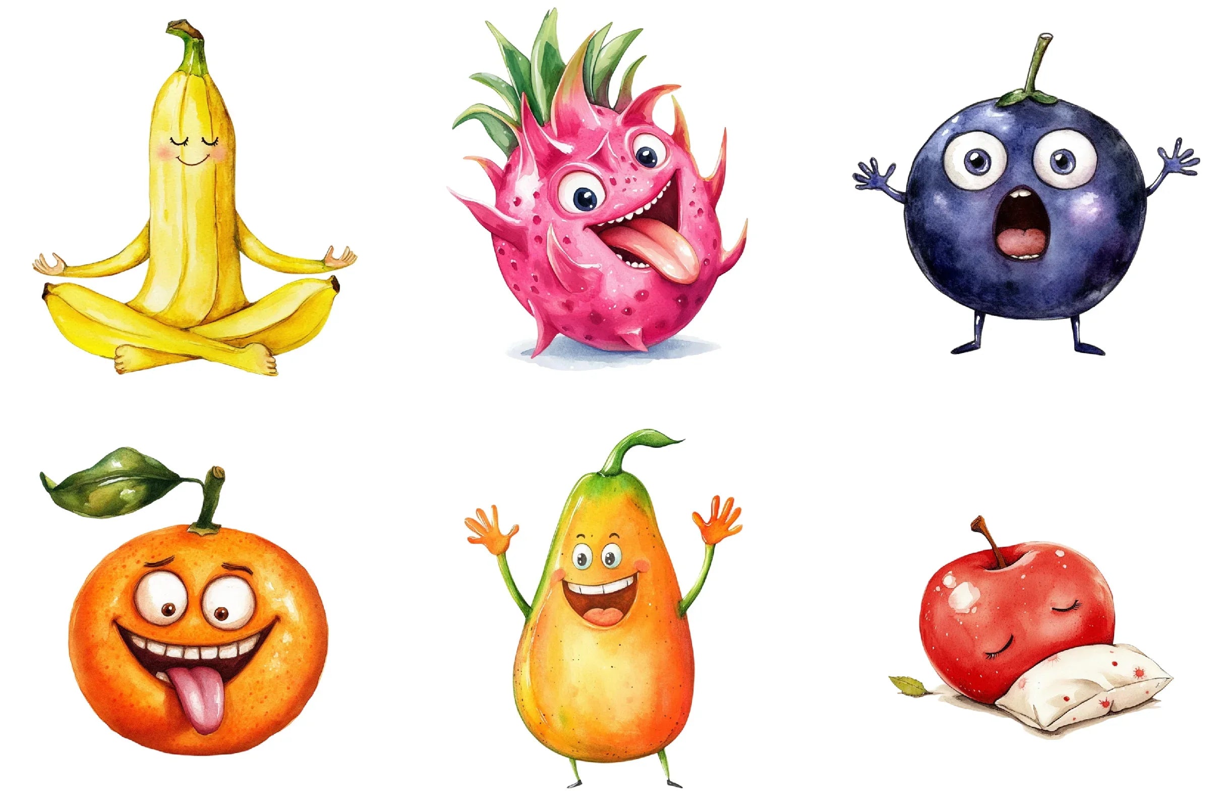 Funny Fruit Clipart Bundle - CraftNest - Digital Crafting and Art
