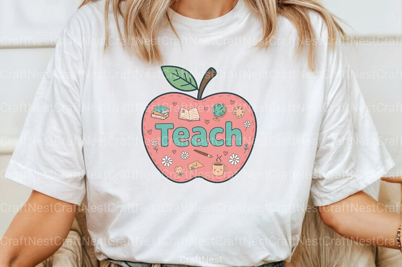 Teach Teacher Apple Clipart Bundle - CraftNest - Digital Crafting and Art