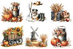 Antique Autumn Farming Clipart Bundle - CraftNest - Digital Crafting and Art