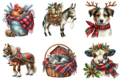 Vintage Christmas Farm Animal Clipart Bundle - CraftNest - Digital Crafting and Art