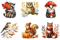 Autumn Animal Fall Clipart Bundle - CraftNest - Digital Crafting and Art