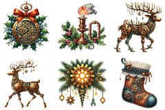 Steampunk Christmas Clipart Bundle P2 - CraftNest - Digital Crafting and Art
