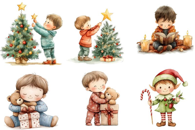 Christmas Boys Clipart Bundle - CraftNest - Digital Crafting and Art
