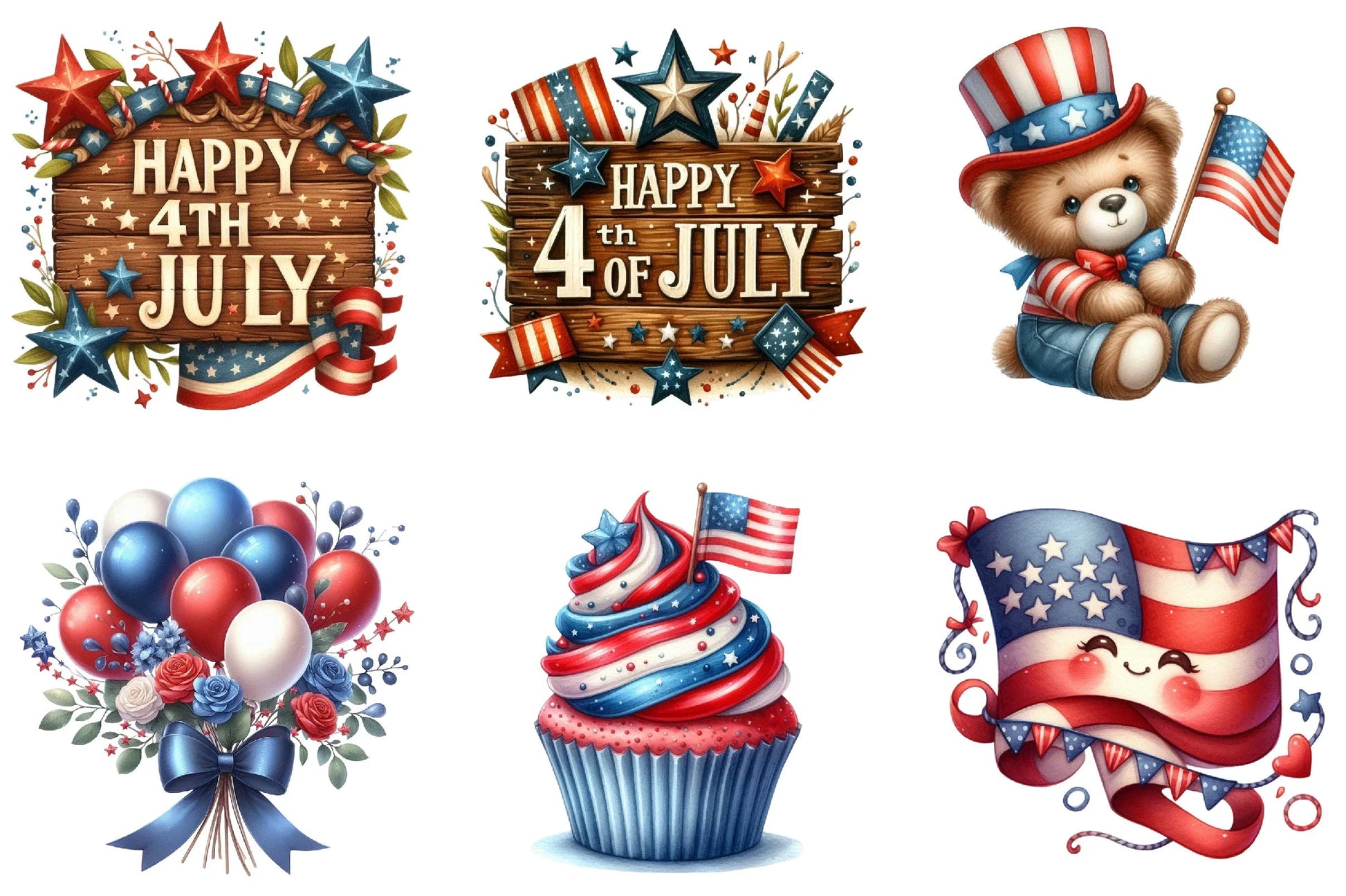 Fourth of July Cute Clipart Bundle - CraftNest - Digital Crafting and Art