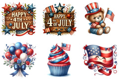 Fourth of July Cute Clipart Bundle - CraftNest - Digital Crafting and Art