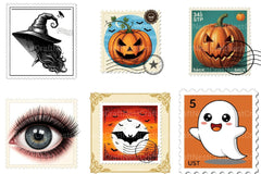 Halloween Postage Stamp Clipart Bundle 2 - CraftNest - Digital Crafting and Art