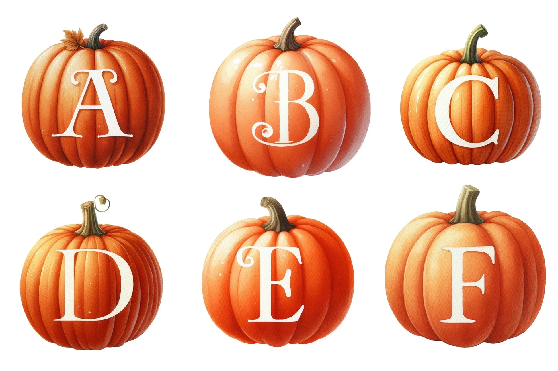 Pumpkin Letter Decals Clipart Bundle - CraftNest - Digital Crafting and Art