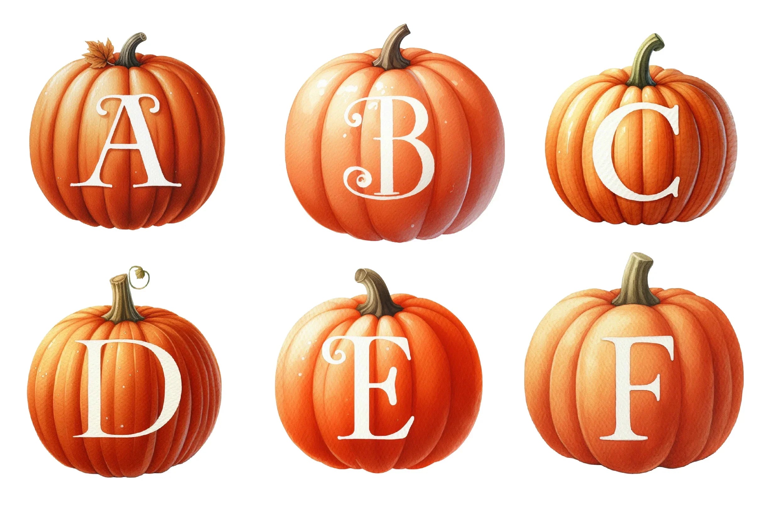 Pumpkin Letter Decals Clipart Bundle - CraftNest - Digital Crafting and Art