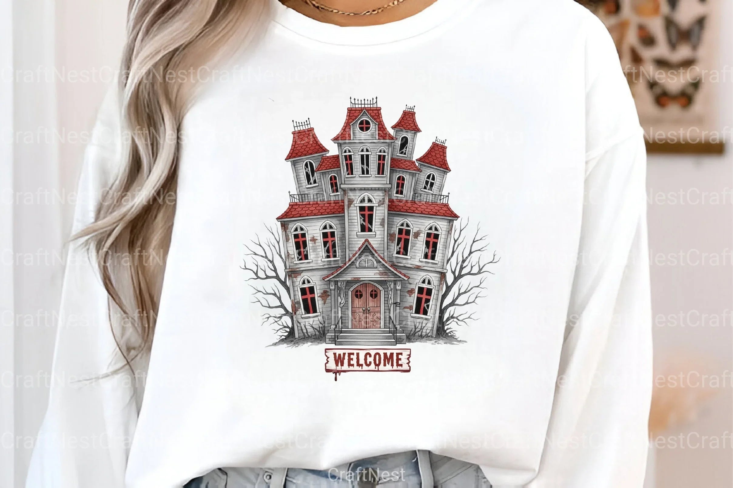 Haunted House Illustration Art Clipart Bundle - CraftNest - Digital Crafting and Art