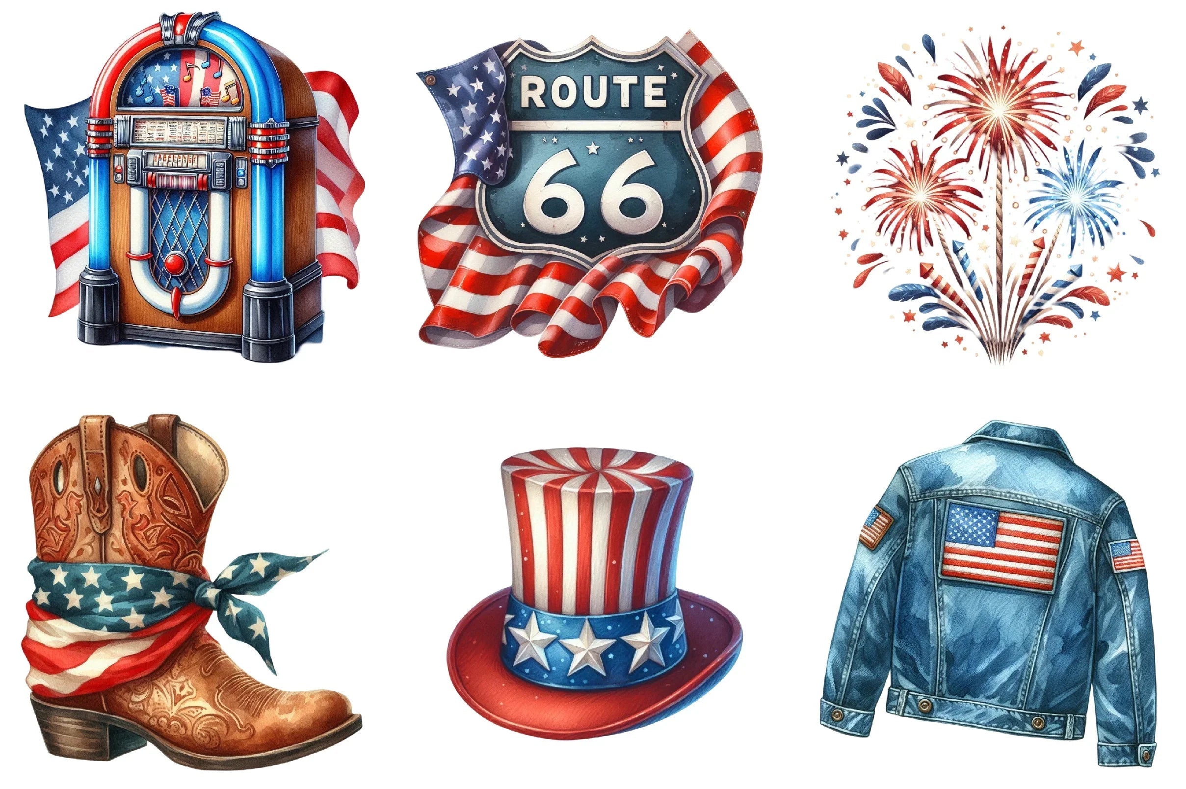 4th of July Independence Day Clipart Bundle - CraftNest - Digital Crafting and Art