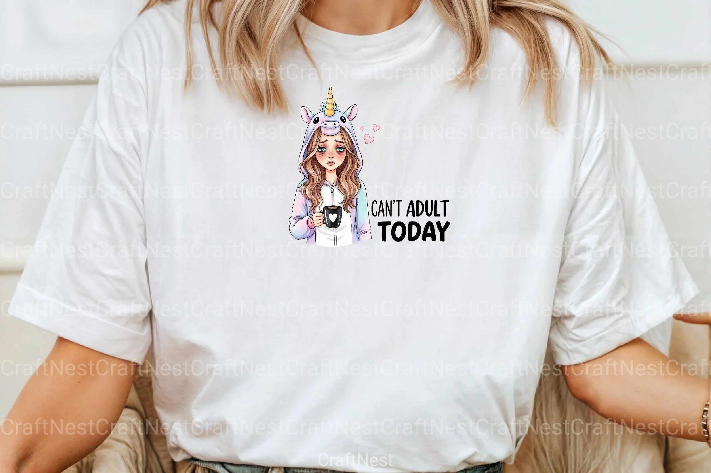 Sarcastic Funny Girl Can't Adult Today Clipart Bundle 8 - CraftNest - Digital Crafting and Art