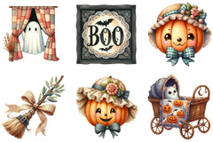 Cute Vintage Aesthetic Halloween Clipart Bundle - CraftNest - Digital Crafting and Art