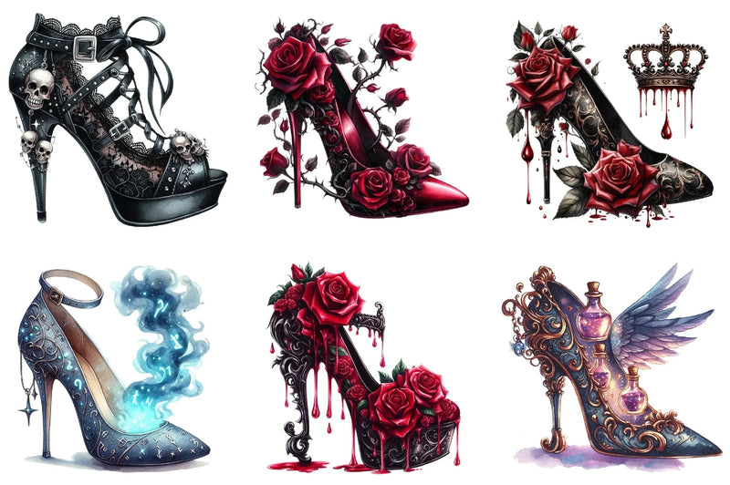 Gothic High Heel Shoes Clipart Bundle - CraftNest - Digital Crafting and Art