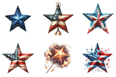 4th of July Star Clipart Bundle 76 - CraftNest - Digital Crafting and Art