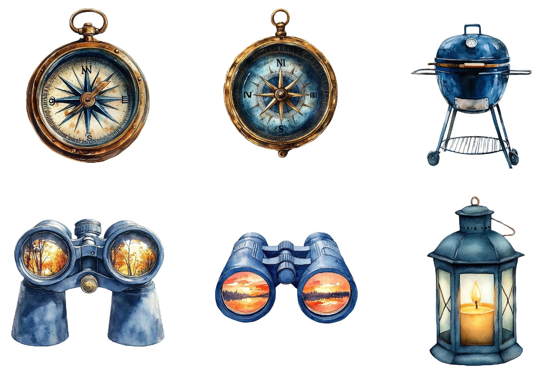 Navy Summer Outdoor Clipart Bundle - CraftNest - Digital Crafting and Art