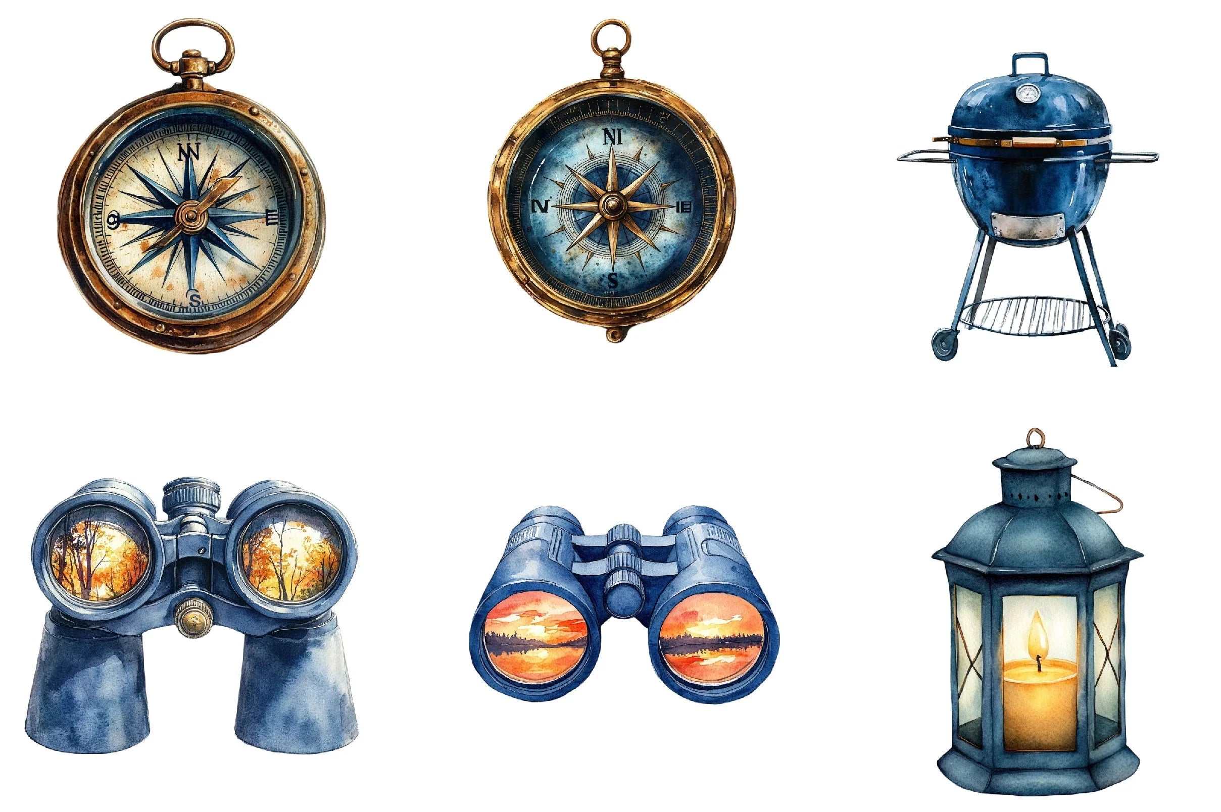Navy Summer Outdoor Clipart Bundle - CraftNest - Digital Crafting and Art
