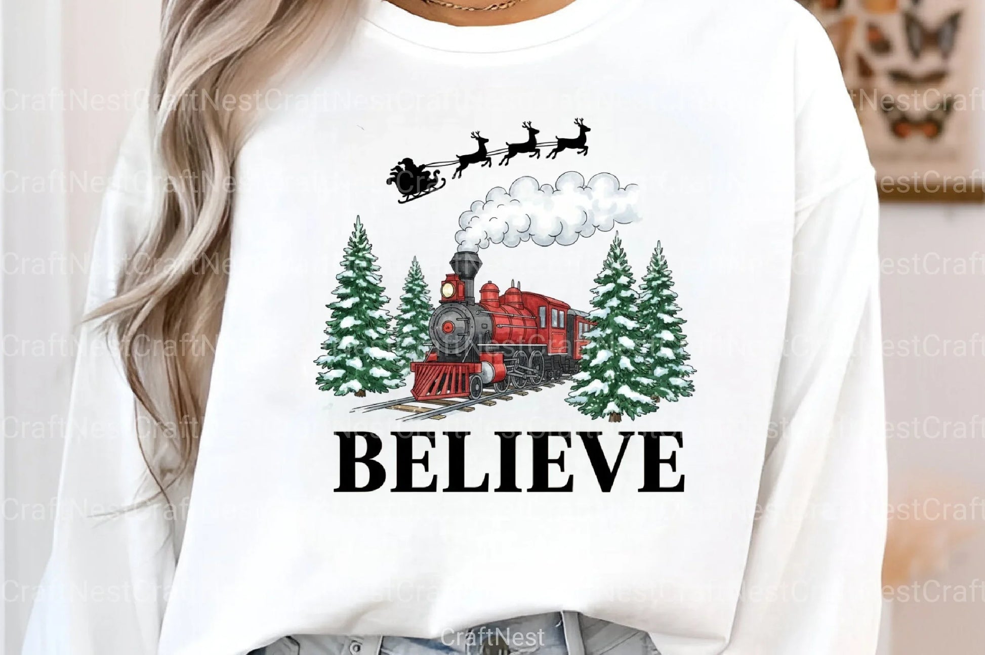 Believe North Pole Train Christmas Clipart Bundle - CraftNest - Digital Crafting and Art