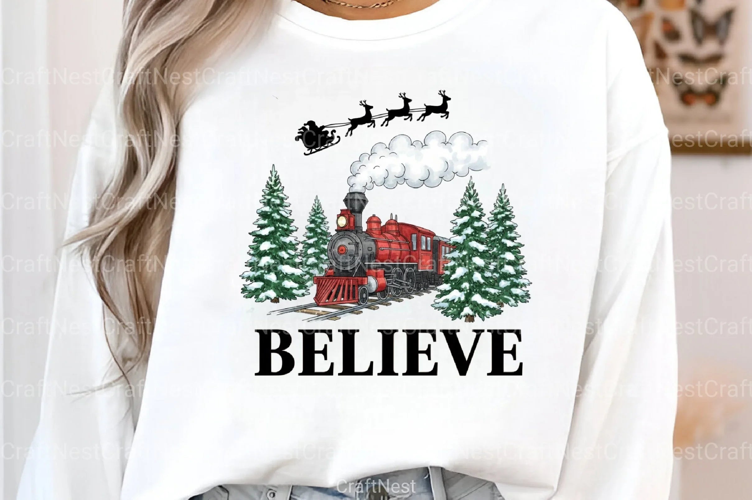 Believe North Pole Train Christmas Clipart Bundle - CraftNest - Digital Crafting and Art