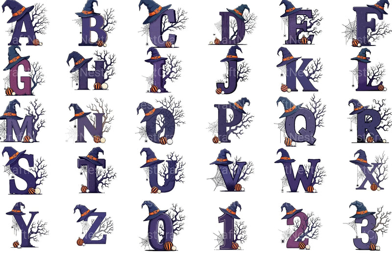 Halloween Alphabet Clipart Bundle 18 - CraftNest - Digital Crafting and Art