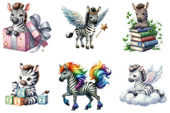 Cute Zebra Clipart Bundle - CraftNest - Digital Crafting and Art
